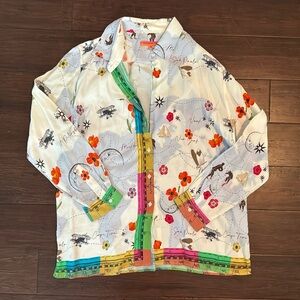 Vilagallo printed vacation shirt size large
